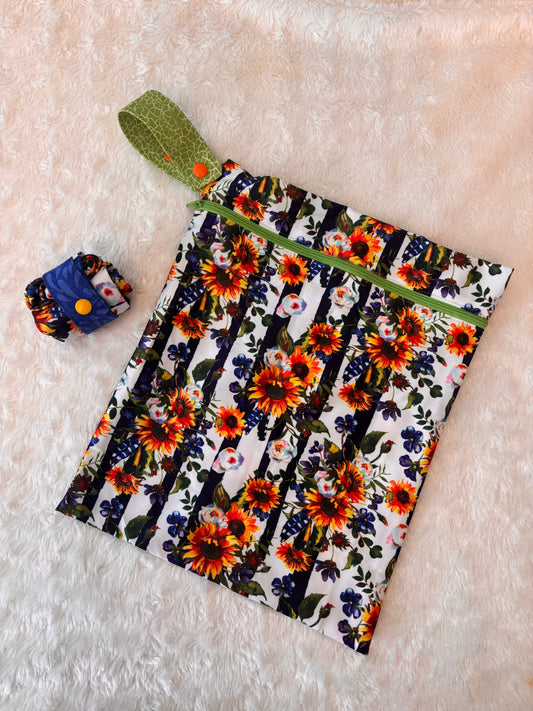 Handmade Wet Bag with Wristlet - Waterproof Designer PUL Fabric