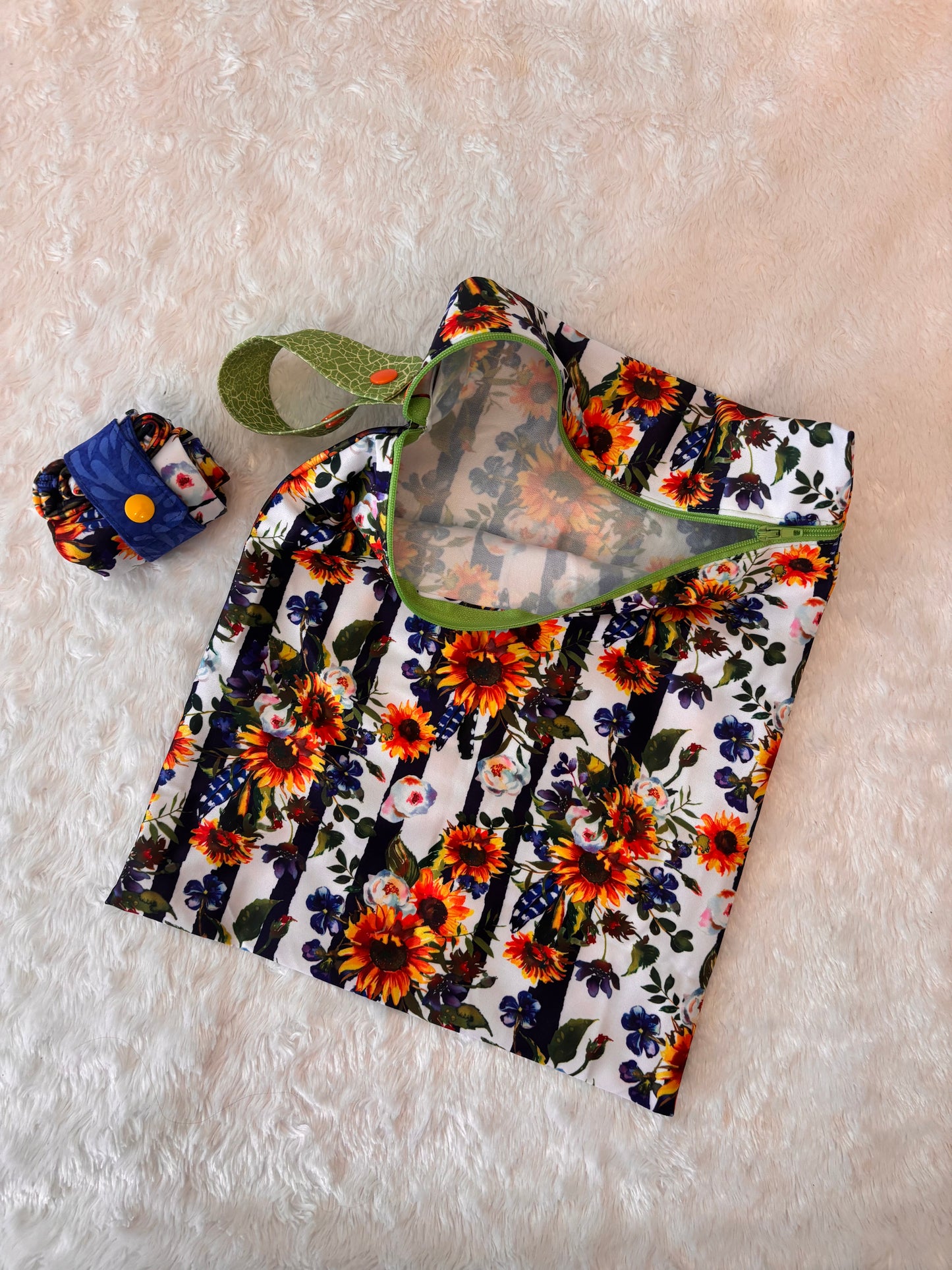 Handmade Wet Bag with Wristlet - Waterproof Designer PUL Fabric