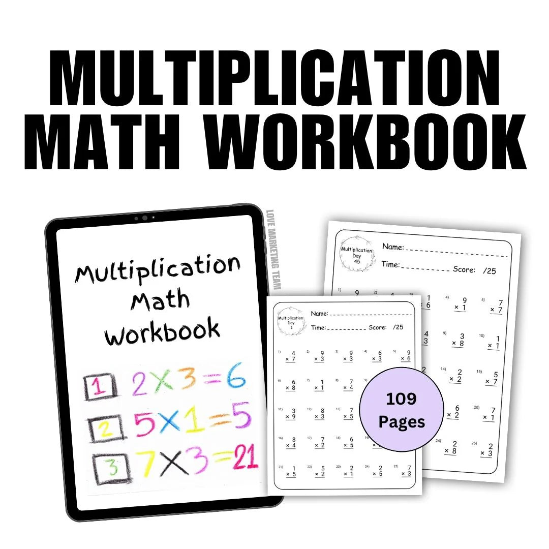 Fun Math Craft For Workbooks KIDS| MULTIPLICATION MATH WORKBOOK – Dream It Crafts