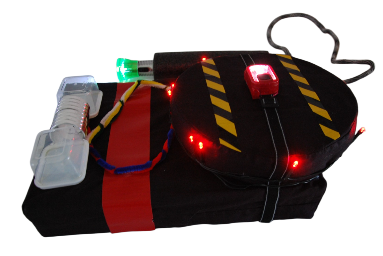 Light-Up Proton Pack Backpack - Handcrafted Kids Costume Prop